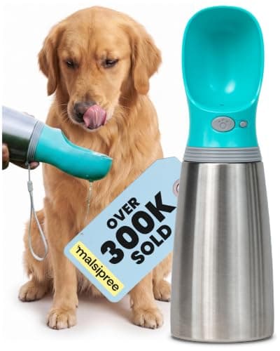 MalsiPree Insulated Stainless Dog Water Bottle (24 oz)
