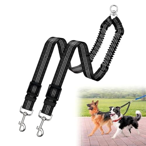 Caldzur Double Dog Leash with Bungee Splitter