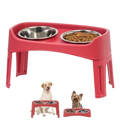 IRIS USA Dual-Height Elevated Dog Bowls
