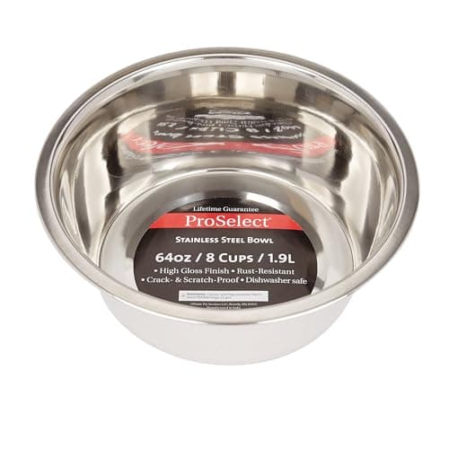 Pro Select Stainless Steel Classic Dog Bowl, 2-Quart