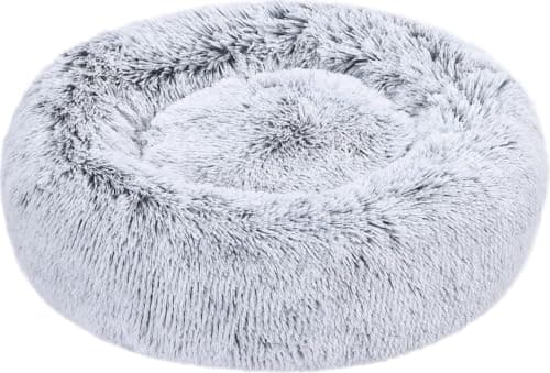 Amazon Basics Washable Donut Pet Bolster Bed, Faux Fur, 23 x 23 in