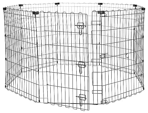 Amazon Basics Foldable Metal Exercise Playpen, 8 Panels, 36 in
