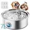 oneisall Stainless Steel Pet Fountain, 7 L